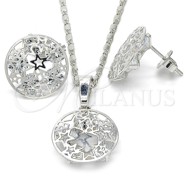 White Gold Filled Ring — Earring and Pendant Adult Set Star Design with — main product view — SKU 123729 | Oro Laminado Blanco anillo — Earring and Pendant Adult Set estrella diseño with — SKU 123729