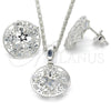 Rhodium Gold Filled Earring and Pendant Adult Set, Star Design, with White Cubic Zirconia, Polished, Rhodium Finish, 10.106.0012.1