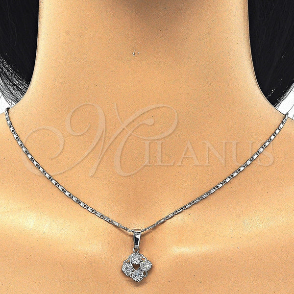 White Gold Filled Ring — Earring and Pendant Adult Set Heart Design with — alternate product view — SKU 123733 | Oro Laminado Blanco anillo — Earring and Pendant Adult Set corazón diseño with — SKU 123733