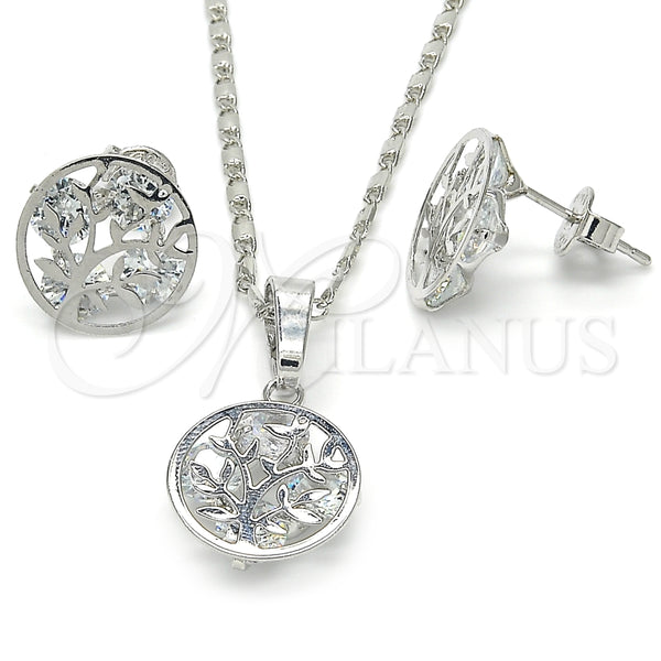 White Gold Filled Ring — Earring and Pendant Adult Set Tree Design with — main product view — SKU 123737 | Oro Laminado Blanco anillo — Earring and Pendant Adult Set Tree diseño with — SKU 123737