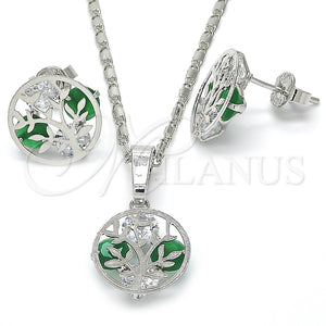 White Gold Filled Ring — Earring and Pendant Adult Set Tree Design with — main product view — SKU 123739 | Oro Laminado Blanco anillo — Earring and Pendant Adult Set Tree diseño with — SKU 123739