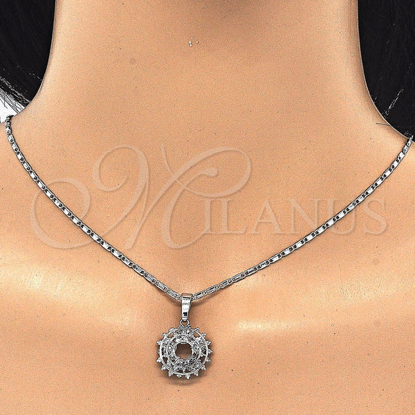 White Gold Filled Ring — Earring and Pendant Adult Set with White Cubic — alternate product view — SKU 123745 | Oro Laminado Blanco anillo — Earring and Pendant Adult Set with blanco Cubic — SKU 123745