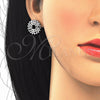 Rhodium Gold Filled Earring and Pendant Adult Set, with White Cubic Zirconia, Polished, Rhodium Finish, 10.106.0016.1