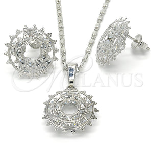 White Gold Filled Ring — Earring and Pendant Adult Set with White Cubic — main product view — SKU 123745 | Oro Laminado Blanco anillo — Earring and Pendant Adult Set with blanco Cubic — SKU 123745