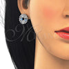 Rhodium Gold Filled Earring and Pendant Adult Set, with Turquoise and White Cubic Zirconia, Polished, Rhodium Finish, 10.106.0016.3