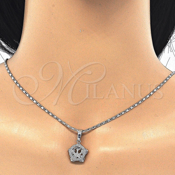 White Gold Filled Ring — Earring and Pendant Adult Set Crown Design with — alternate product view — SKU 123749 | Oro Laminado Blanco anillo — Earring and Pendant Adult Set Crown diseño with — SKU 123749