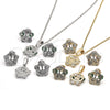 Rhodium Gold Filled Earring and Pendant Adult Set, Crown Design, with White Cubic Zirconia, Polished, Rhodium Finish, 10.106.0017.1