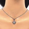 Rhodium Gold Filled Earring and Pendant Adult Set, with White Cubic Zirconia, Polished, Rhodium Finish, 10.106.0018.1