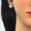 Rhodium Gold Filled Earring and Pendant Adult Set, with White Cubic Zirconia, Polished, Rhodium Finish, 10.106.0018.1