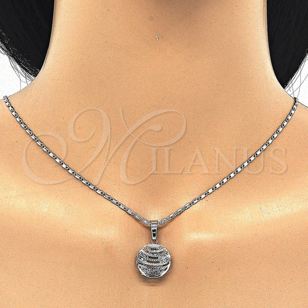 White Gold Filled Ring — Earring and Pendant Adult Set with White Cubic — alternate product view — SKU 123757 | Oro Laminado Blanco anillo — Earring and Pendant Adult Set with blanco Cubic — SKU 123757