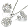 Rhodium Gold Filled Earring and Pendant Adult Set, with White Cubic Zirconia, Polished, Rhodium Finish, 10.106.0019.1