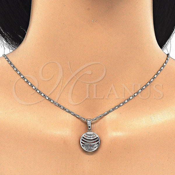 White Gold Filled Ring — Earring and Pendant Adult Set with Garnet and — alternate product view — SKU 123759 | Oro Laminado Blanco anillo — Earring and Pendant Adult Set with Garnet and — SKU 123759