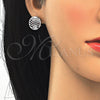 White Gold Filled Earring and Pendant Adult Set, with Garnet and White Cubic Zirconia, Polished, Rhodium Finish, 10.106.0019.3