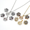 Rhodium Gold Filled Earring and Pendant Adult Set, Flower Design, with White Cubic Zirconia, Polished, Rhodium Finish, 10.106.0021.1