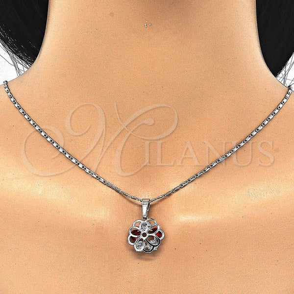 White Gold Filled Ring — Earring and Pendant Adult Set Flower Design with — alternate product view — SKU 123767 | Oro Laminado Blanco anillo — Earring and Pendant Adult Set flor diseño with — SKU 123767