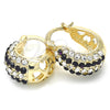 Oro Laminado Small Hoop, Gold Filled Style with Amethyst and White Crystal, Polished, Golden Finish, 02.100.0079.4.15
