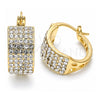 Oro Laminado Small Hoop, Gold Filled Style with White Crystal, Polished, Golden Finish, 02.100.0072.3.15