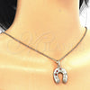 Oro Laminado Fancy Pendant, Gold Filled Style Elephant and Flower Design, with Garnet and White Crystal, Polished, Golden Finish, 05.213.0028