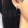 Sterling Silver Stud Earring, Dolphin Design, with White Micro Pave, Polished, Golden Finish, 02.174.0071
