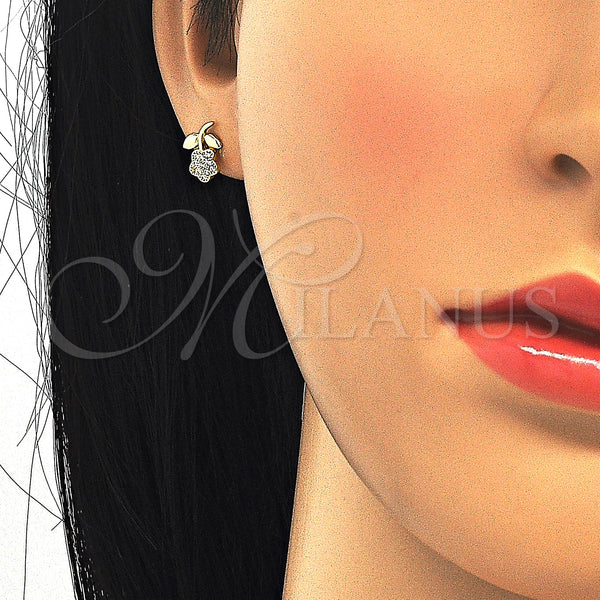 Sterling Silver Ring — Stud Earring Flower Design with White Micro Pave — main product view — SKU 123798 | Plata 925 anillo — Stud Earring flor diseño with blanco Micro Pave — SKU 123798