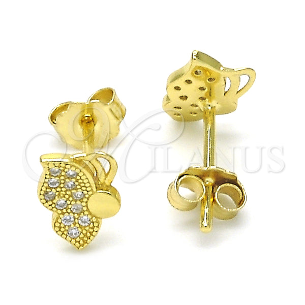 Sterling Silver Ring — Stud Earring Butterfly Design with White Micro Pave — alternate product view — SKU 123800 | Plata 925 anillo — Stud Earring Butterfly diseño with blanco Micro Pave — SKU 123800