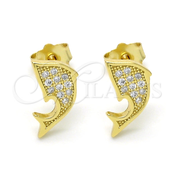 Sterling Silver Ring — Stud Earring with White Micro Pave Polished 02. — main product view — SKU 123804 | Plata 925 anillo — Stud Earring with blanco Micro Pave pulido 02. — SKU 123804