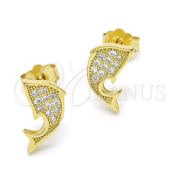 Sterling Silver Ring — Stud Earring with White Micro Pave Polished 02. — alternate product view — SKU 123804 | Plata 925 anillo — Stud Earring with blanco Micro Pave pulido 02. — SKU 123804