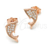 Sterling Silver Stud Earring, with White Micro Pave, Polished, Rose Gold Finish, 02.174.0075.1