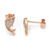 Sterling Silver Stud Earring, with White Micro Pave, Polished, Rose Gold Finish, 02.174.0075.1