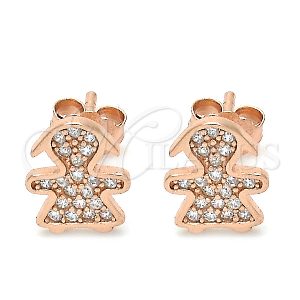 Sterling Silver Ring — Stud Earring Little Girl Design with White Micro — alternate product view — SKU 123809 | Plata 925 anillo — Stud Earring Little Girl diseño with blanco Micro — SKU 123809
