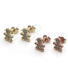 Sterling Silver Stud Earring, Little Girl Design, with White Micro Pave, Polished, Rose Gold Finish, 02.174.0077.1