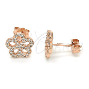 Sterling Silver Ring — Stud Earring Flower Design with White Cubic Zirconia — main product view — SKU 123824 | Plata 925 anillo — Stud Earring flor diseño with blanco Cubic Zirconia — SKU 123824