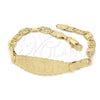 Oro Laminado ID Bracelet, Gold Filled Style Elephant and Owl Design, Polished, Golden Finish, 03.63.1932.07 (05 MM Thickness, 7 Inches Length)
