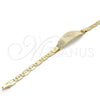 Oro Laminado ID Bracelet, Gold Filled Style Elephant and Owl Design, Polished, Tricolor, 03.63.1932.1.07 (05 MM Thickness, 7 Inches Length)