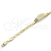 Oro Laminado ID Bracelet, Gold Filled Style Flower Design, Polished, Tricolor, 03.63.1933.1.07 (05 MM for wholesale, additional product view 4