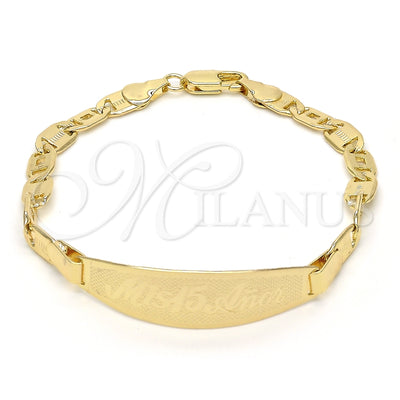 Oro Laminado ID Bracelet, Gold Filled Style Polished, Golden Finish, 03.63.1934.07 (05 MM Thickness, 7 Inches for wholesale, main product view