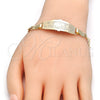 Oro Laminado ID Bracelet, Gold Filled Style Elephant Design, Polished, Golden Finish, 03.63.1936.07 (05 MM Thickness, 7 Inches Length)