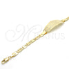 Oro Laminado ID Bracelet, Gold Filled Style Elephant Design, Polished, Golden Finish, 03.63.1936.07 (05 MM Thickness, 7 Inches Length)