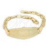 Oro Laminado ID Bracelet, Gold Filled Style Elephant Design, Polished, Golden Finish, 03.63.1936.07 (05 MM Thickness, 7 Inches Length)