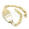 Oro Laminado ID Bracelet, Gold Filled Style Elephant Design, Polished, Golden Finish, 03.63.1936.07 (05 MM Thickness, 7 Inches Length)
