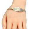 Oro Laminado ID Bracelet, Gold Filled Style Elephant Design, Polished, Tricolor, 03.63.1936.1.07 (05 MM Thickness, 7 Inches Length)