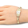 Oro Laminado ID Bracelet, Gold Filled Style Dolphin Design, Polished, Golden Finish, 03.63.1937.07 (05 MM for wholesale, additional product view 2