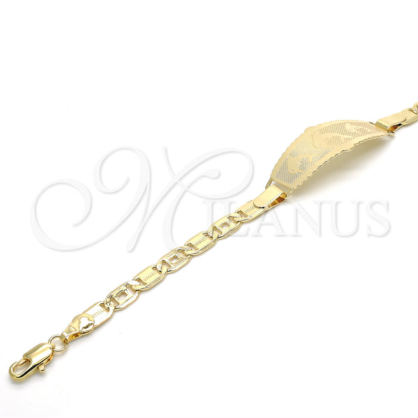 Gold Filled Bracelet — ID Bracelet Dolphin Design Polished 03.63. 05 MM — main product view — SKU 123843 | Oro Laminado brazalete — ID Bracelet Dolphin diseño pulido 03.63. 05 MM — SKU 123843
