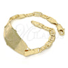 Oro Laminado ID Bracelet, Gold Filled Style Dolphin Design, Polished, Golden Finish, 03.63.1937.07 (05 MM for wholesale, additional product view 6