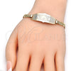 Oro Laminado ID Bracelet, Gold Filled Style Dolphin Design, Polished, Tricolor, 03.63.1937.1.07 (05 MM for wholesale, additional product view 3