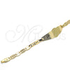 Oro Laminado ID Bracelet, Gold Filled Style Flower Design, Polished, Golden Finish, 03.63.1938.07 (05 MM Thickness, 7 Inches Length)