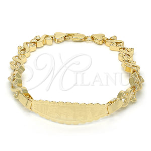 Gold Filled Bracelet — ID Bracelet Elephant and Owl Design Polished 03.63. — main product view — SKU 123849 | Oro Laminado brazalete — ID Bracelet Elephant and Owl diseño pulido 03.63. — SKU 123849