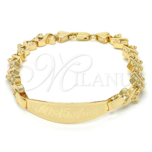 Gold Filled Bracelet — ID Bracelet Heart Design Polished 03.63. 08 MM — main product view — SKU 123853 | Oro Laminado brazalete — ID Bracelet corazón diseño pulido 03.63. 08 MM — SKU 123853