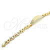 Oro Laminado ID Bracelet, Gold Filled Style Heart Design, Polished, Golden Finish, 03.63.1943.08 (08 MM Thickness, 8 Inches Length)