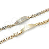 Oro Laminado ID Bracelet, Gold Filled Style Heart Design, Polished, Golden Finish, 03.63.1943.08 (08 MM Thickness, 8 Inches Length)